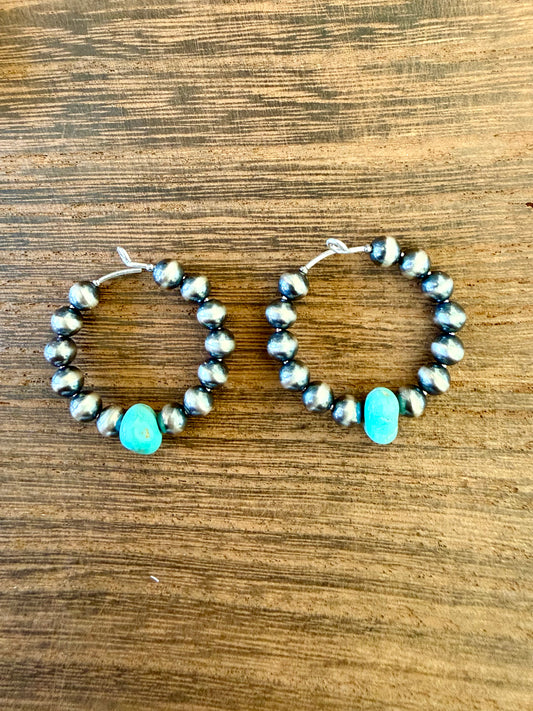 Dry Creek Turquoise Pearl Hoops